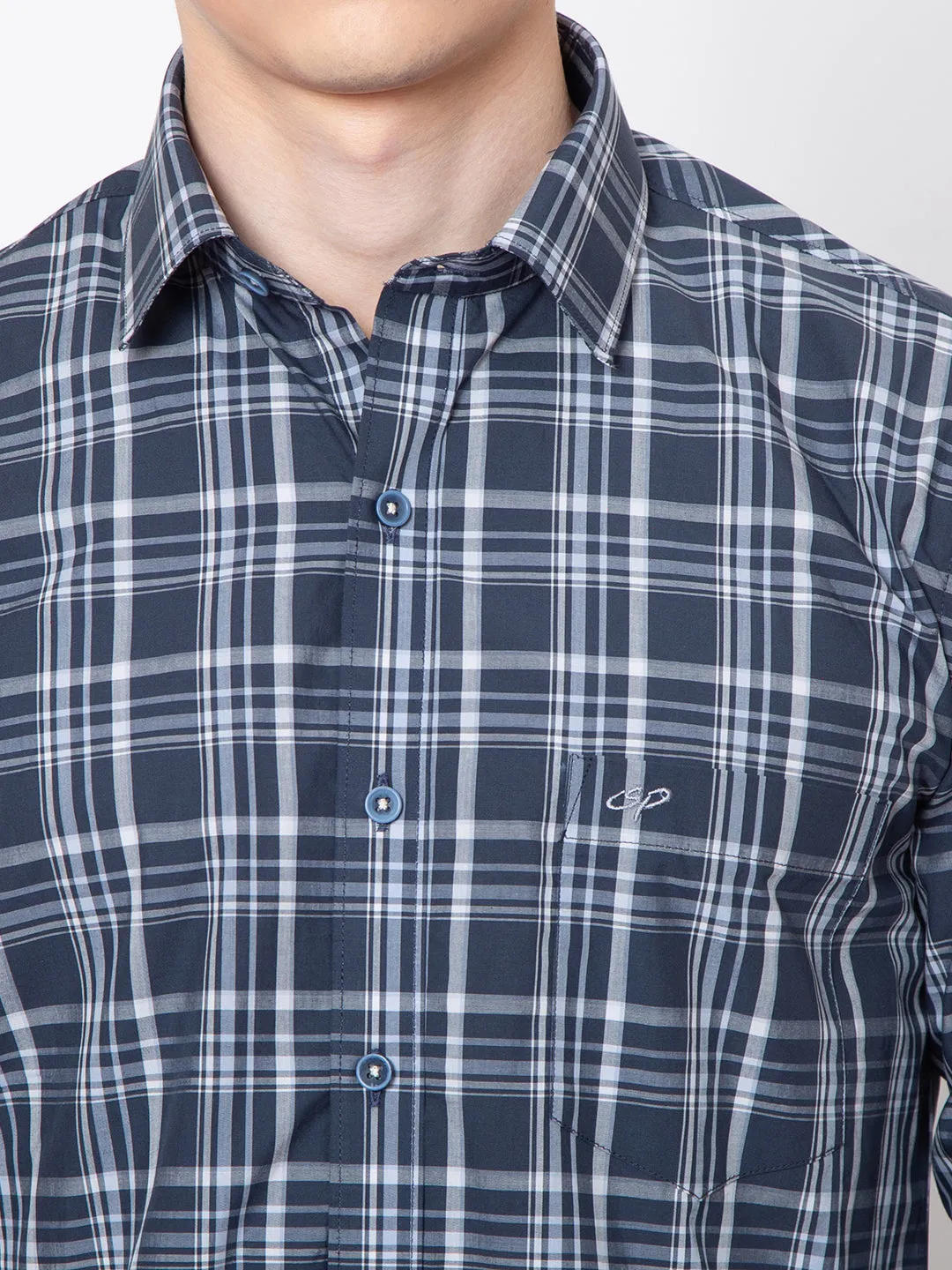 Mens Small Indigo Check Shirt