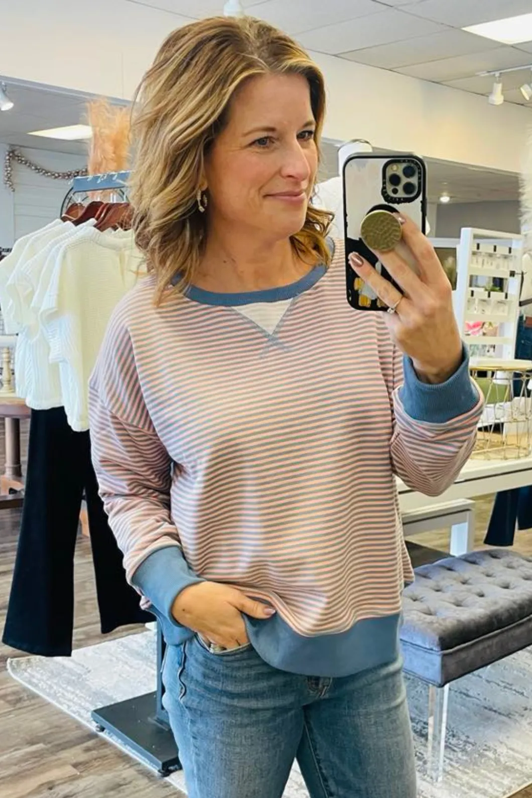 Mini Stripe Sweatshirt