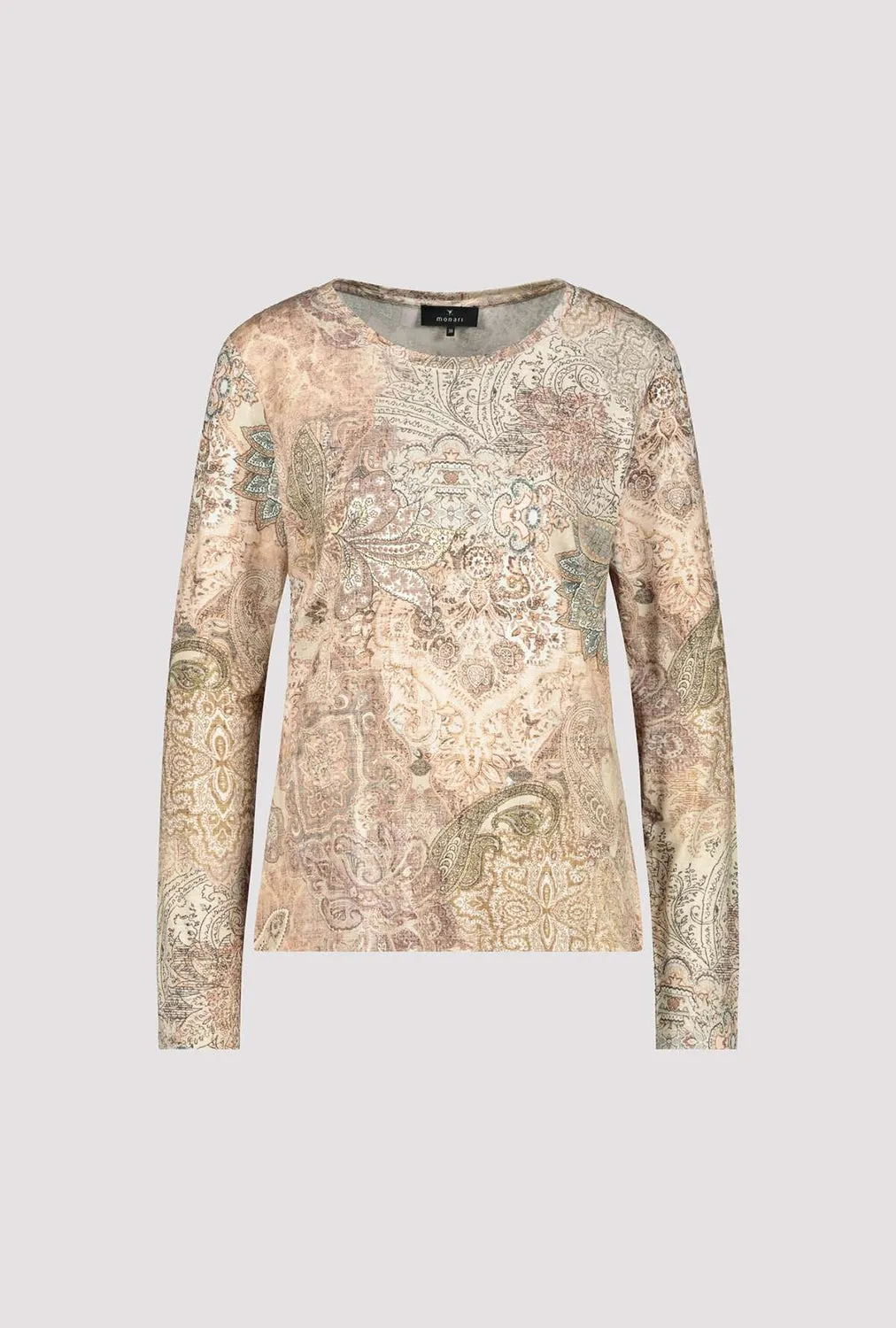MONARI | ROUND NECK T-SHIRT | BROWN SUGAR PRINT | 808104