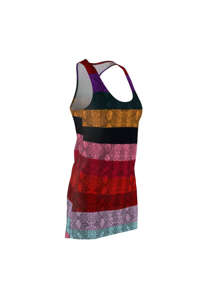 Multicolored Snakeskin Print Women's Racerback Dress