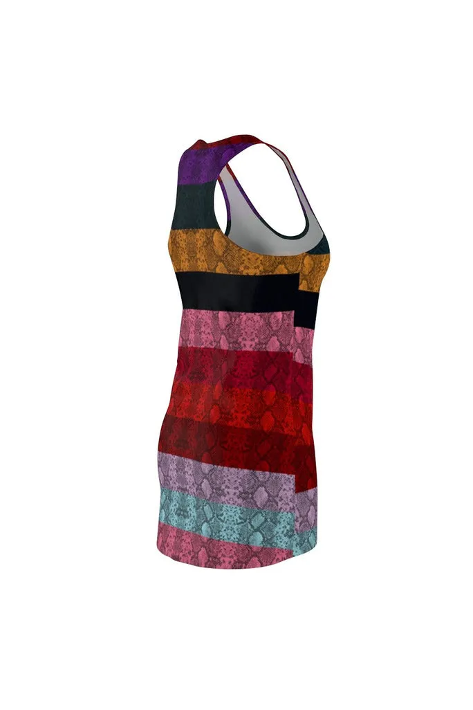 Multicolored Snakeskin Print Women's Racerback Dress