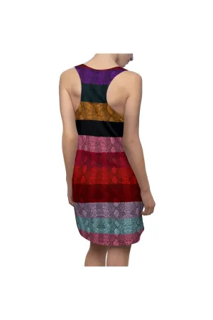 Multicolored Snakeskin Print Women's Racerback Dress