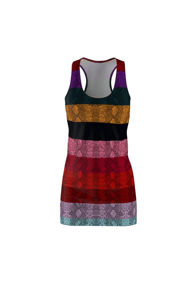 Multicolored Snakeskin Print Women's Racerback Dress