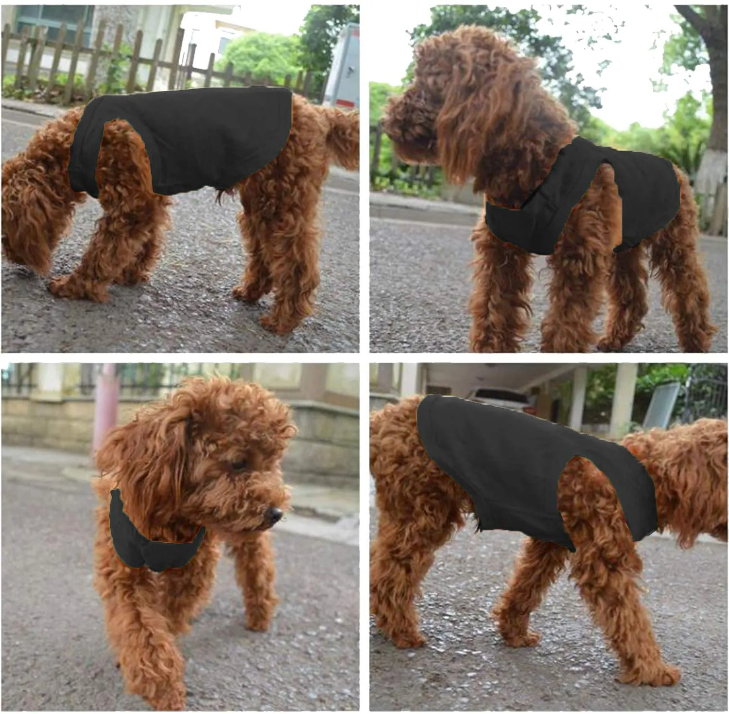 New YAODHAOD Cotton Dog Clothes Solid Color Dog T-Shirts, 1 grey, 1 black, Sz XL!