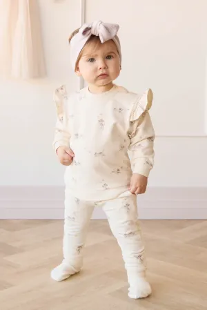 Organic Cotton Morgan Track Pant - Playful Kittens Whisper White Large
