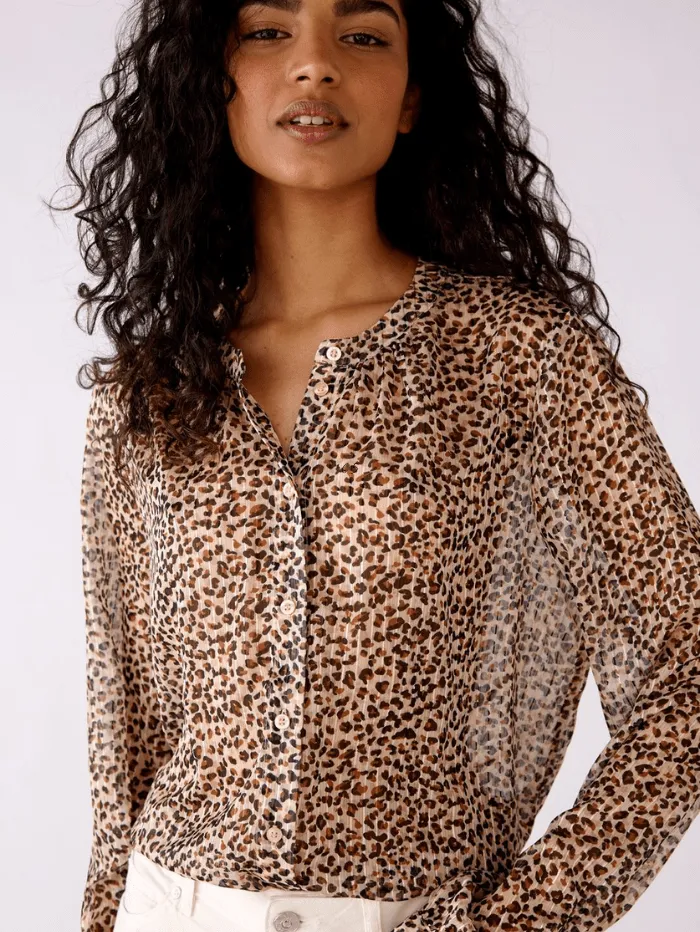 Oui Animal Print Blouse 76132 0728