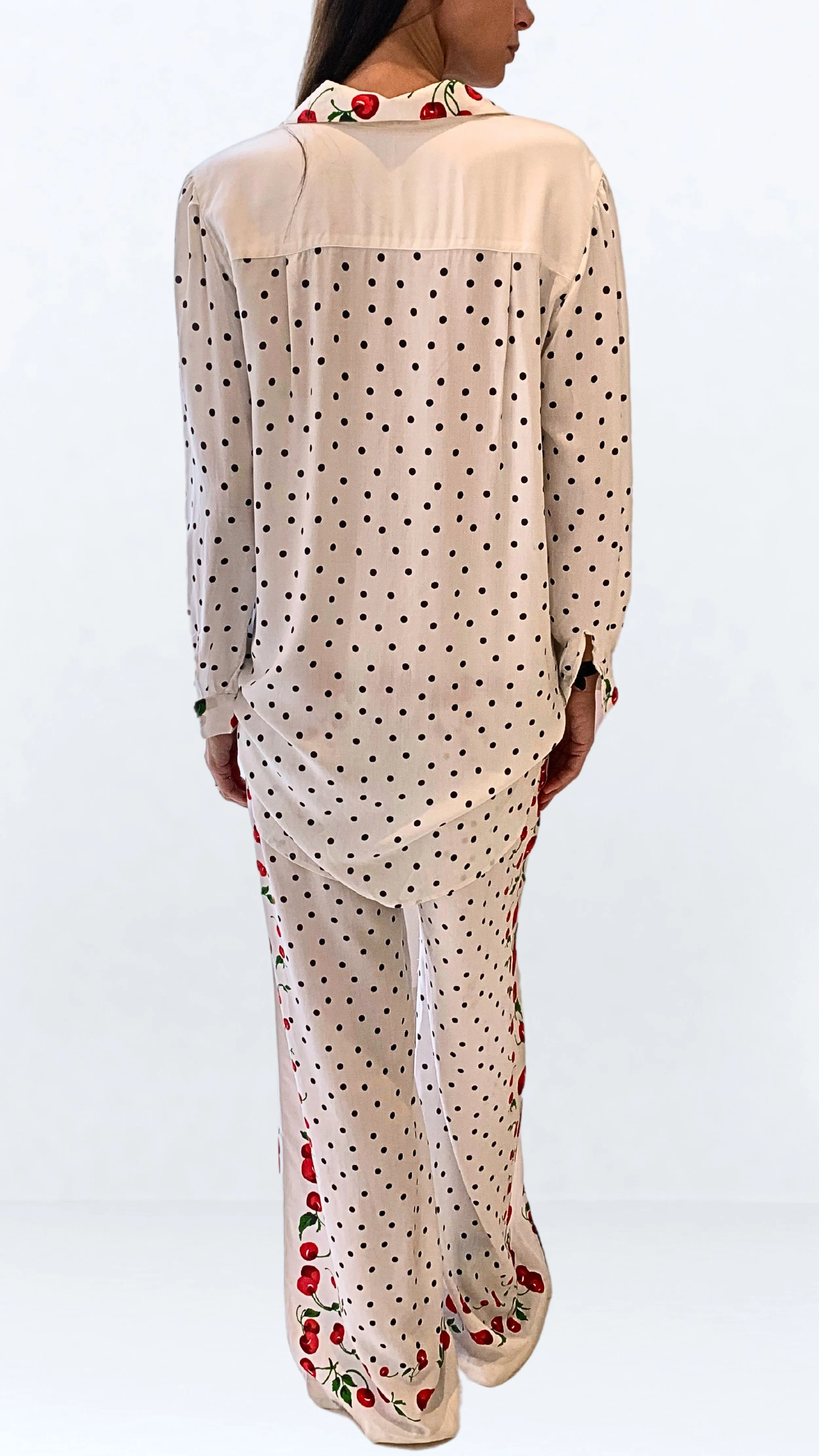 Oversized Shirt in White Cherry