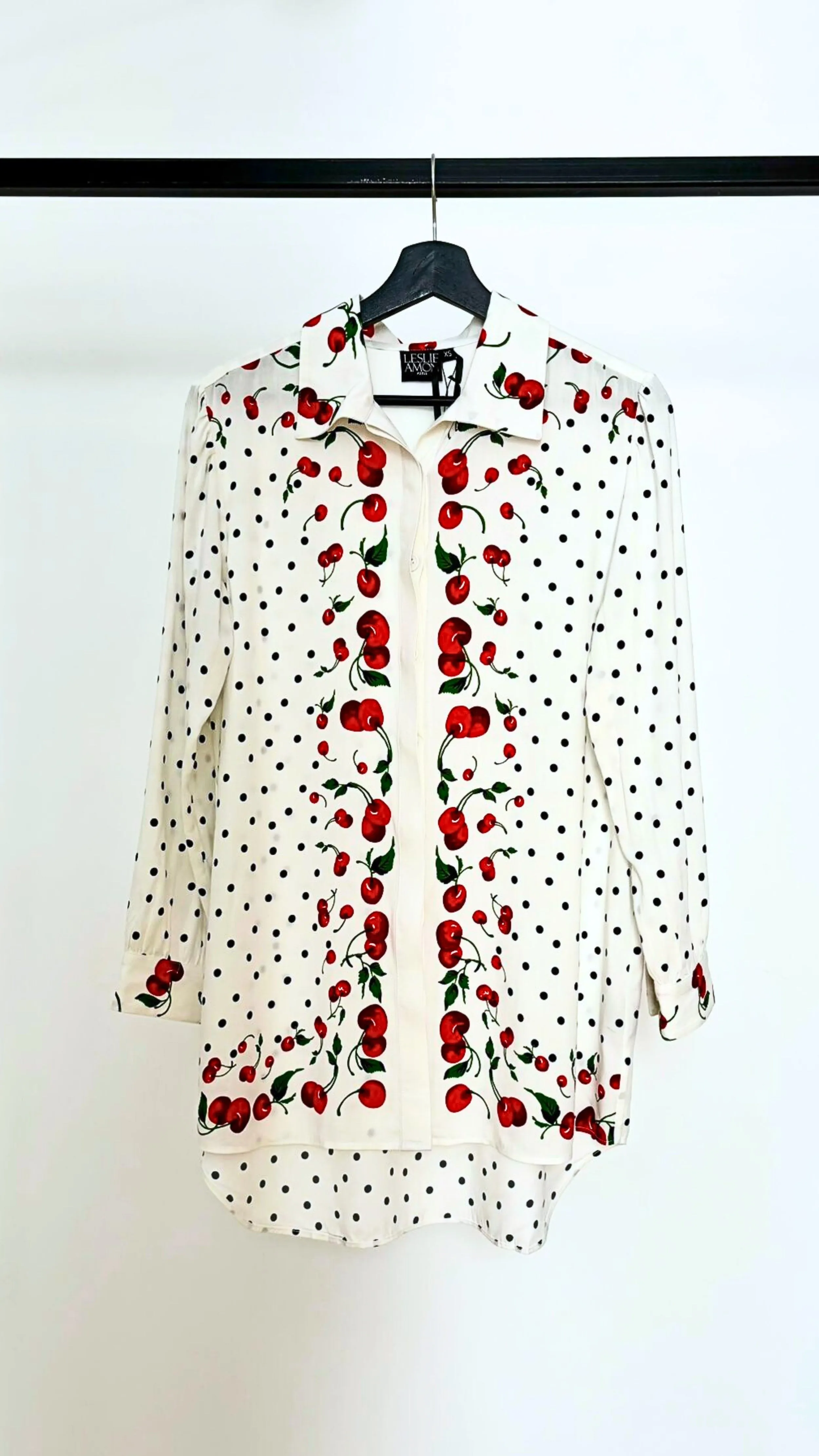Oversized Shirt in White Cherry