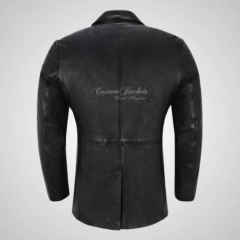 OXFORD 3 Button Leather Blazer Jacket For Men Soft Leather