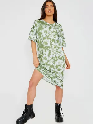 Paris Tie-Dye Midi Dress In Green