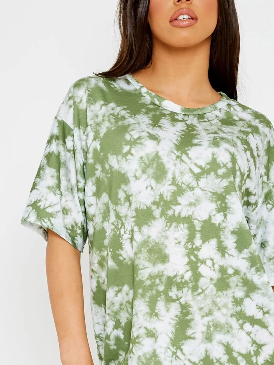 Paris Tie-Dye Midi Dress In Green