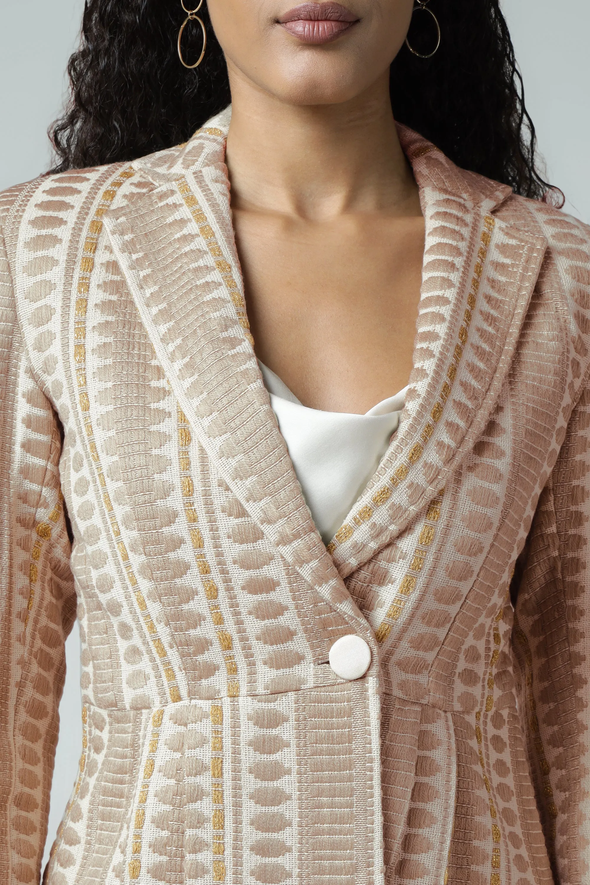 Peplum Jacquard Blazer