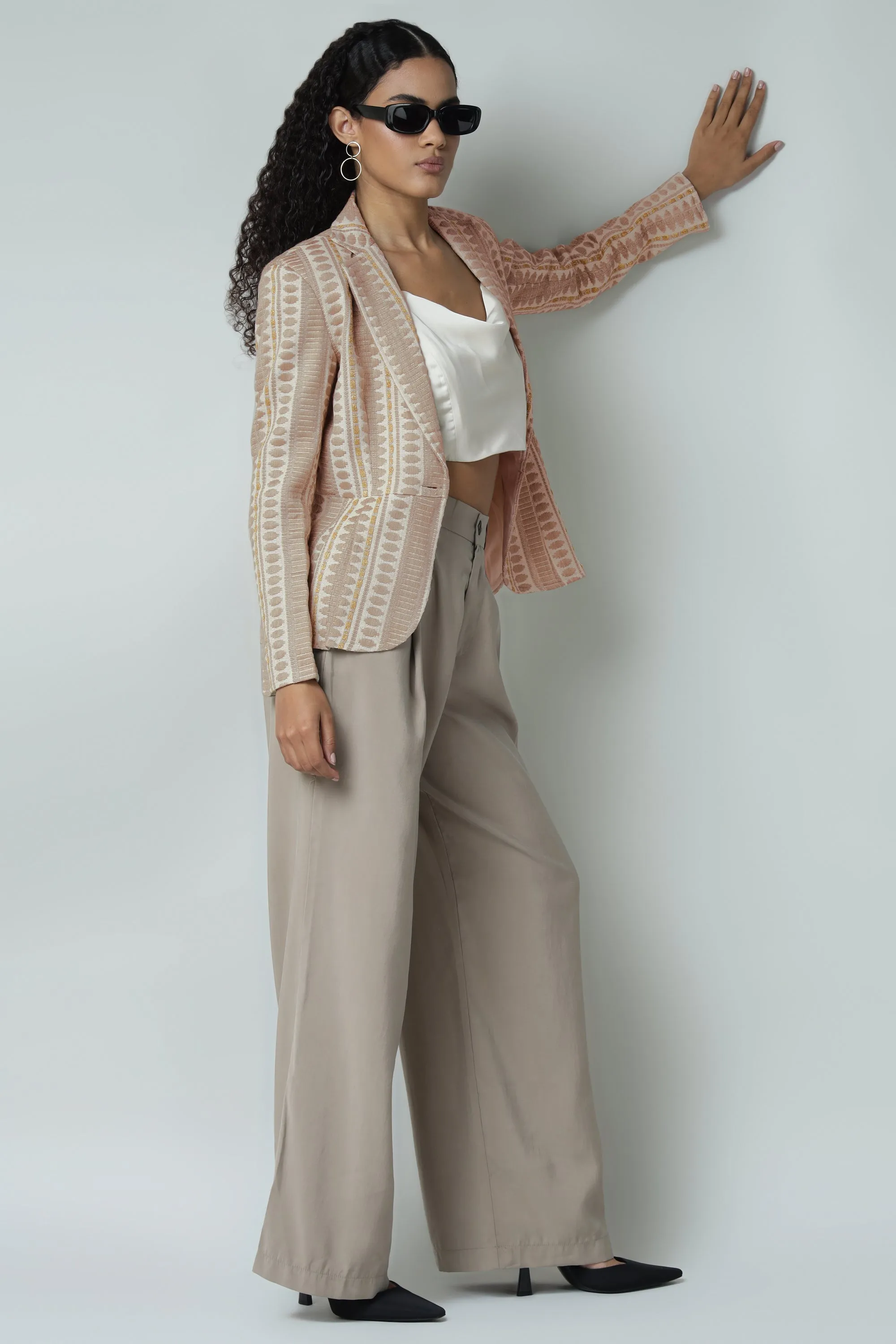 Peplum Jacquard Blazer