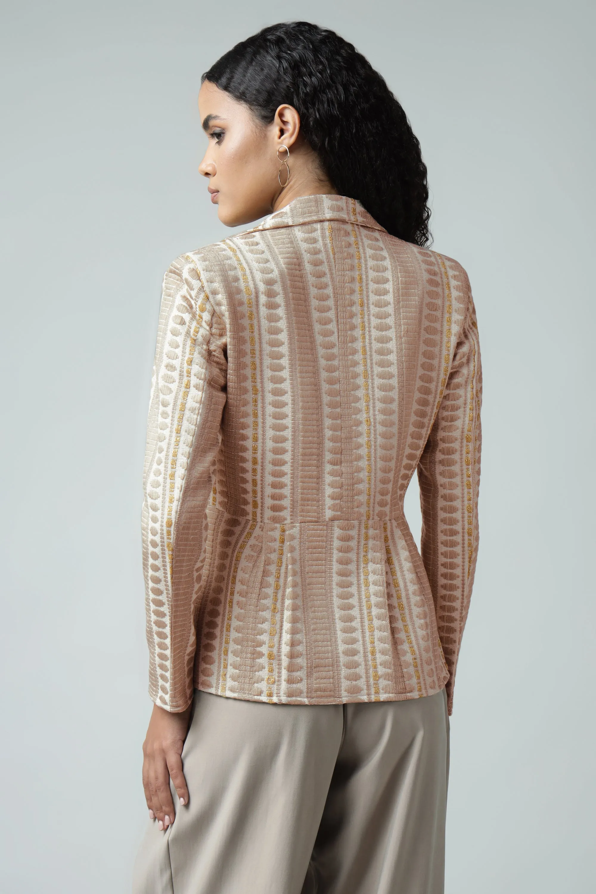 Peplum Jacquard Blazer