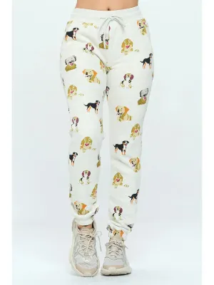 Playful Dogs Print Sweatpants