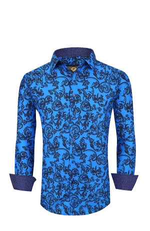 PREMIERE SHIRTS: BLUE BLACK PAISLEY