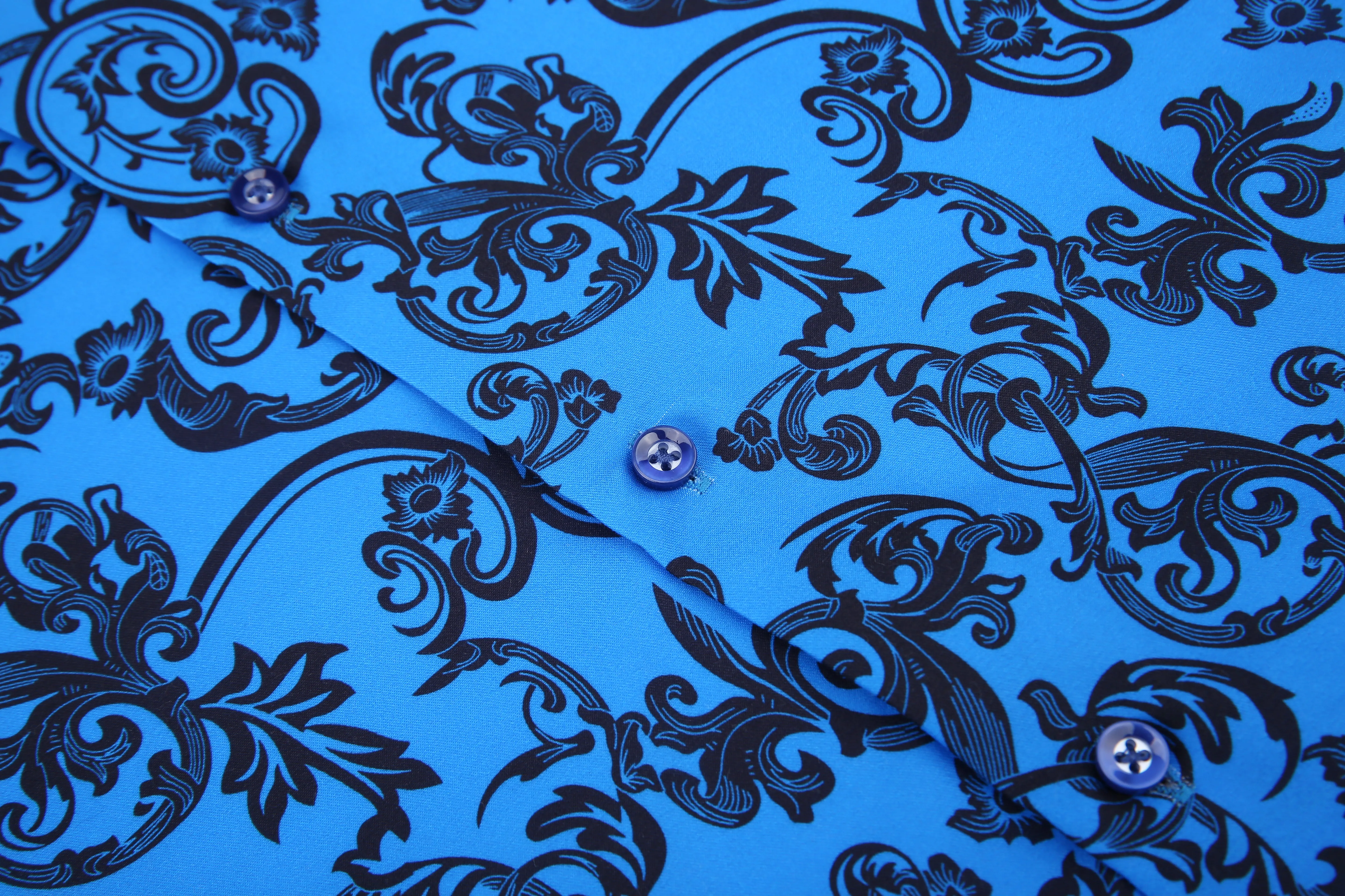 PREMIERE SHIRTS: BLUE BLACK PAISLEY