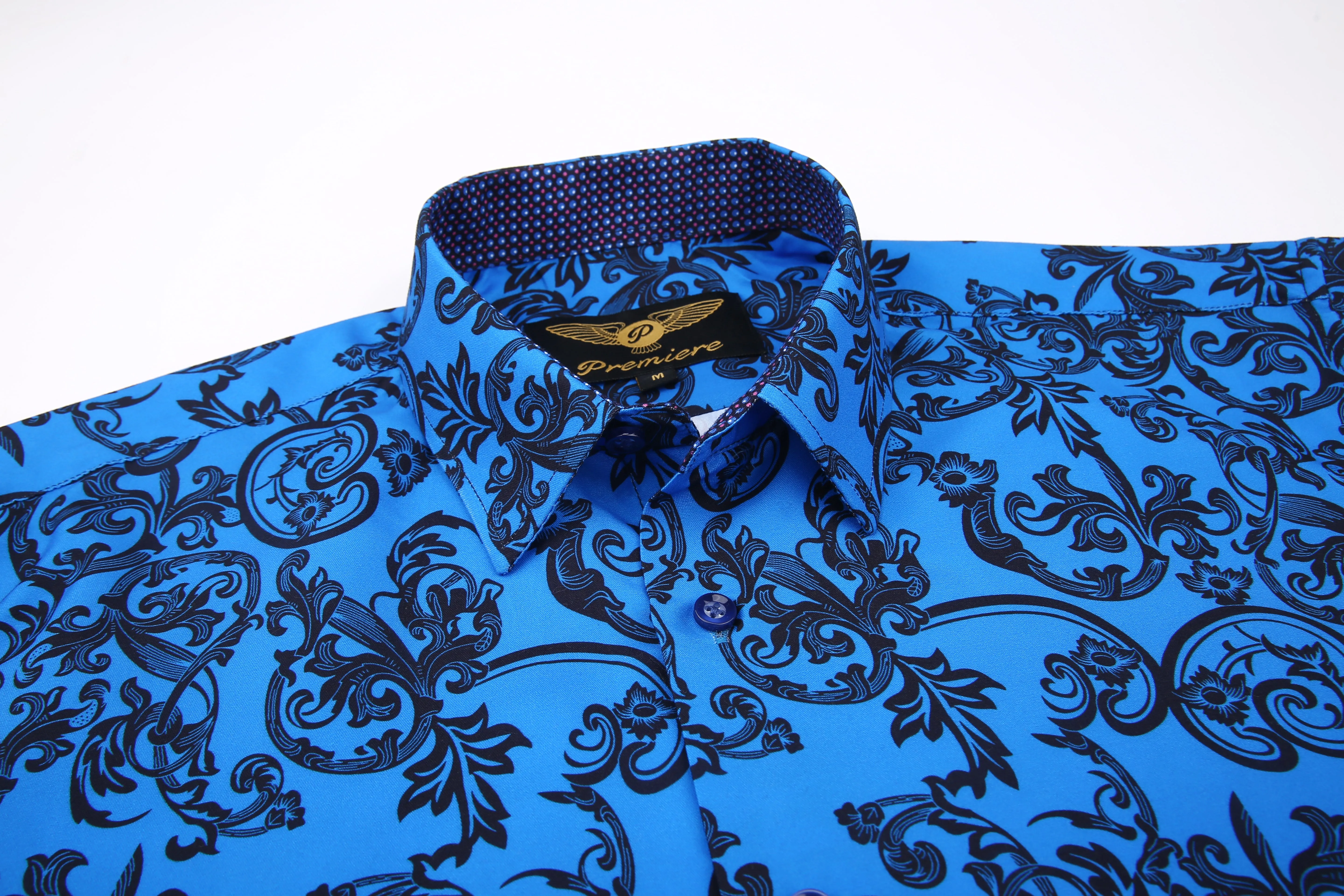 PREMIERE SHIRTS: BLUE BLACK PAISLEY