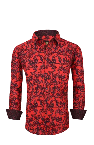 PREMIERE SHIRTS: RED BLACK PAISLEY