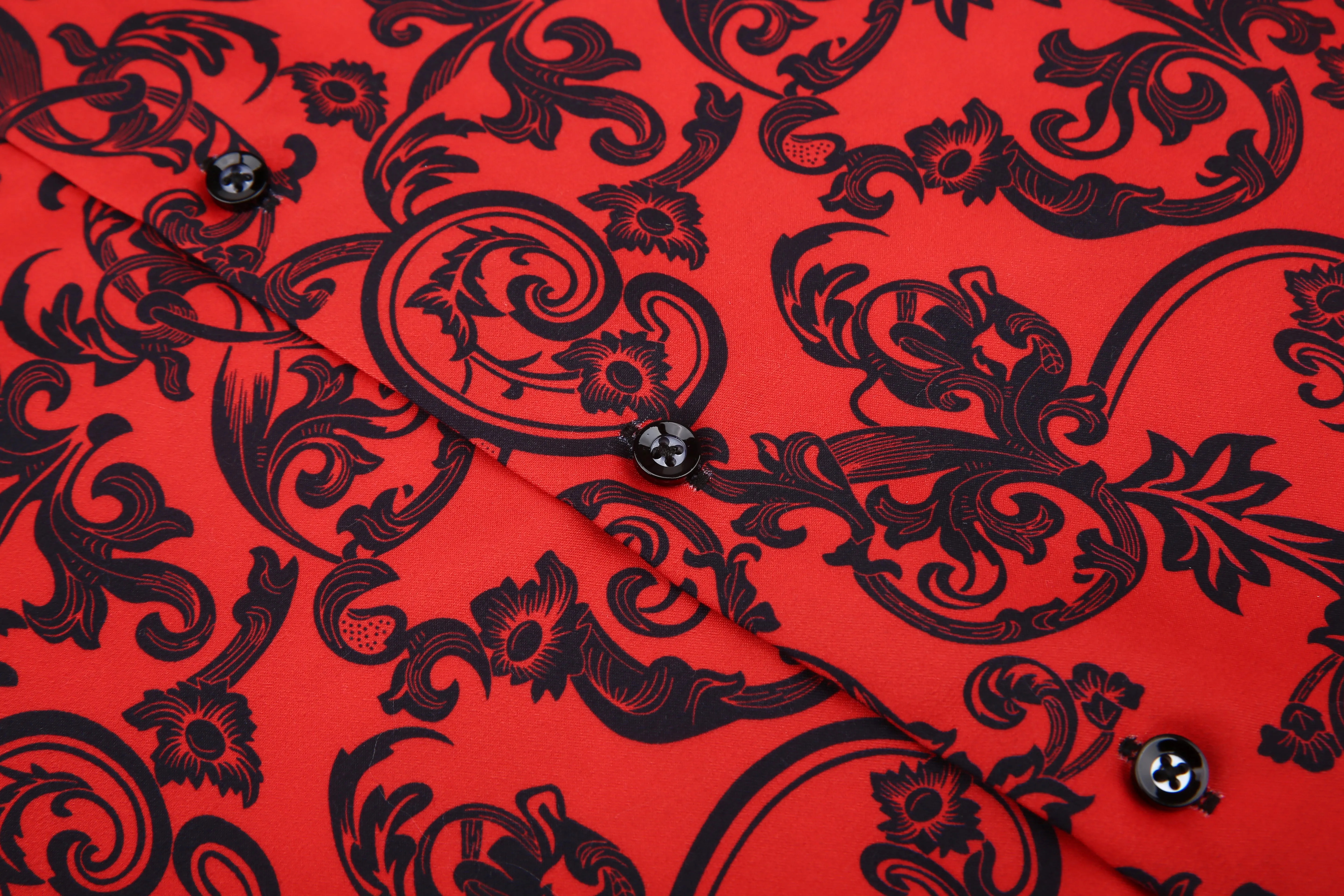 PREMIERE SHIRTS: RED BLACK PAISLEY