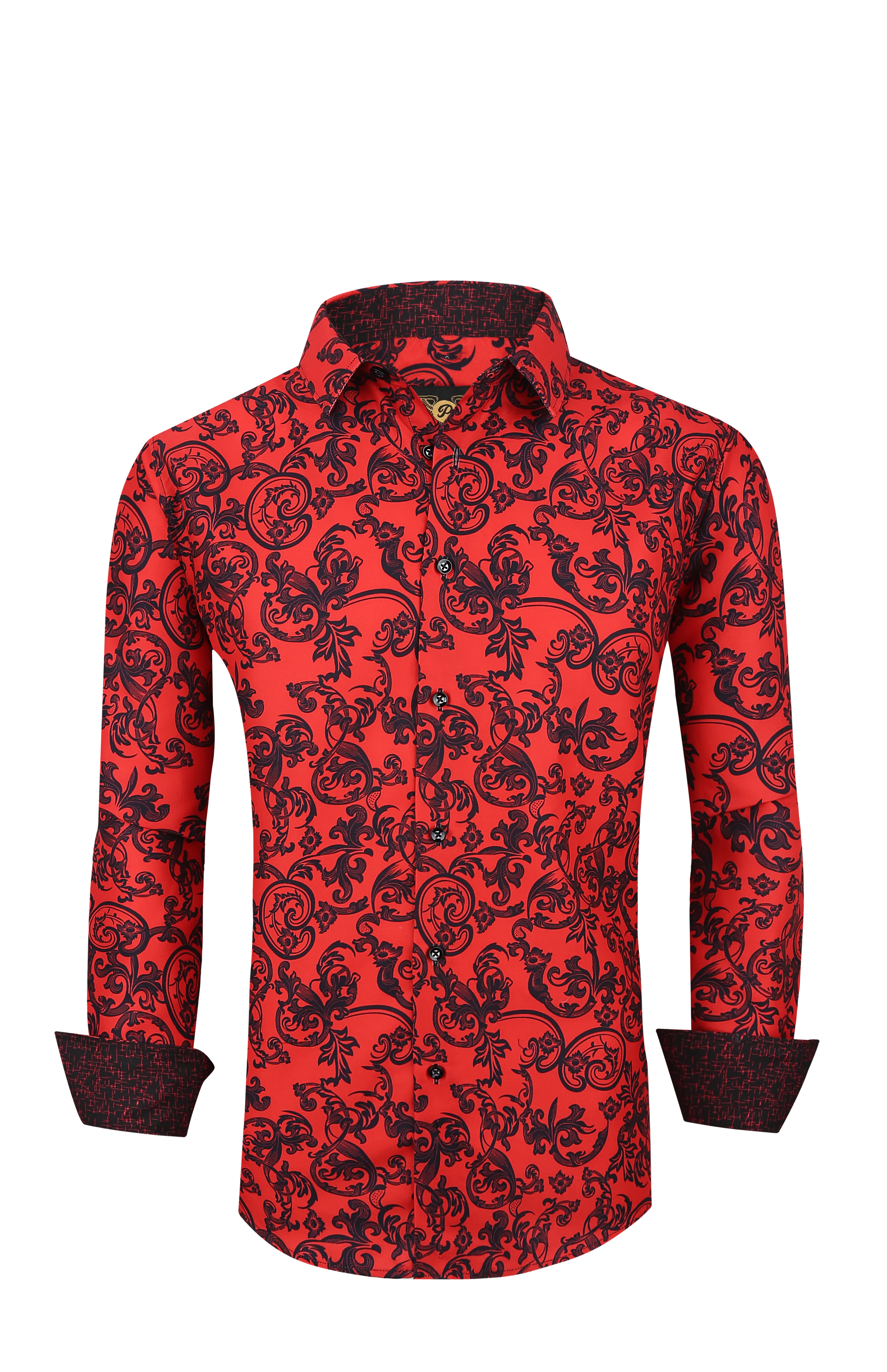 PREMIERE SHIRTS: RED BLACK PAISLEY
