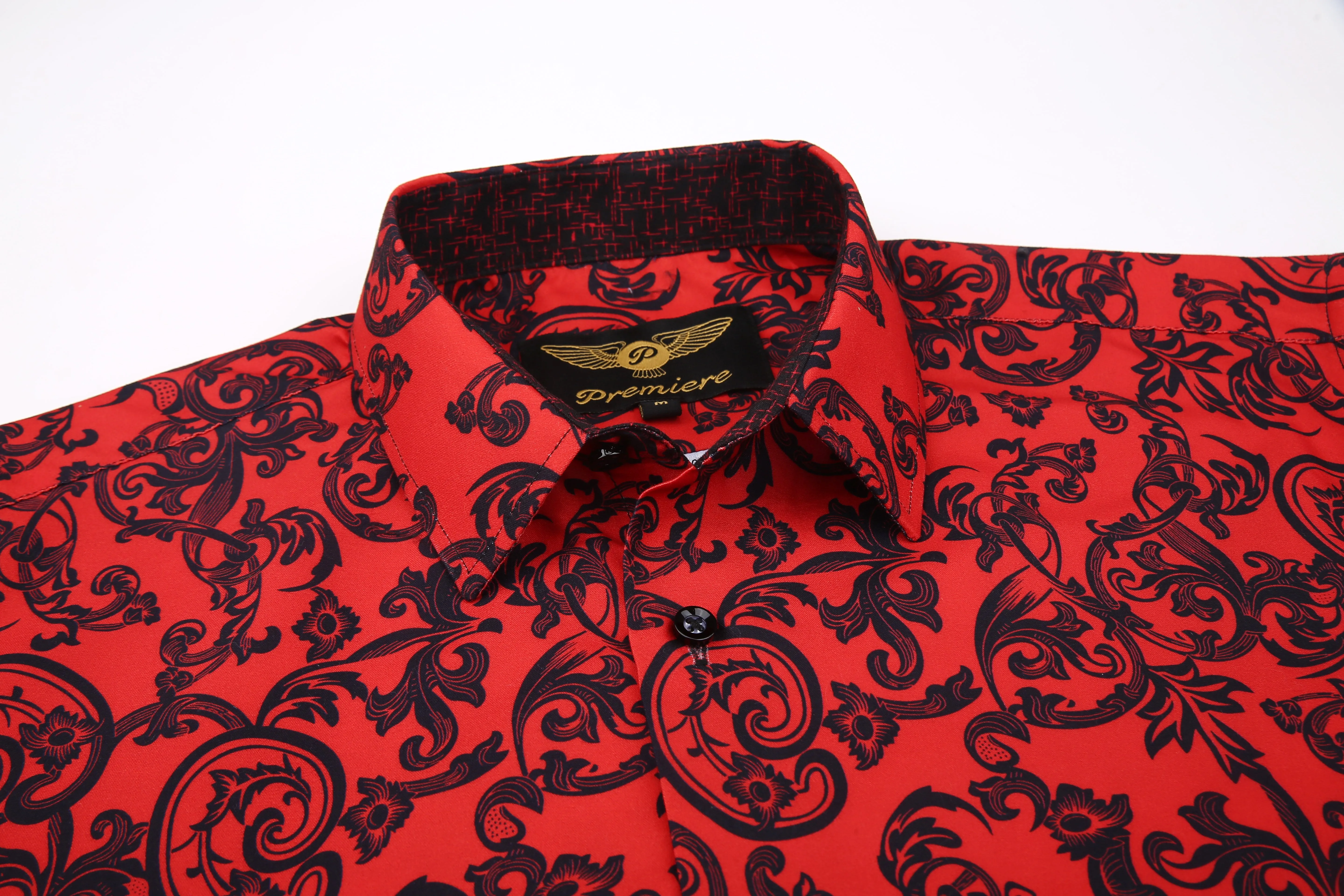 PREMIERE SHIRTS: RED BLACK PAISLEY