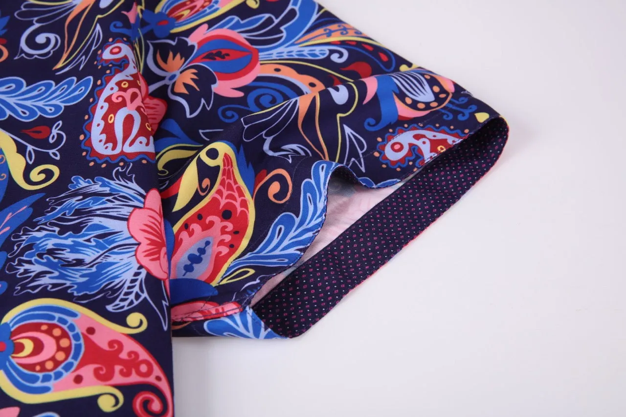 PREMIERE SHORT SLEEVE SHIRTS: MULTICOLOR FLORAL