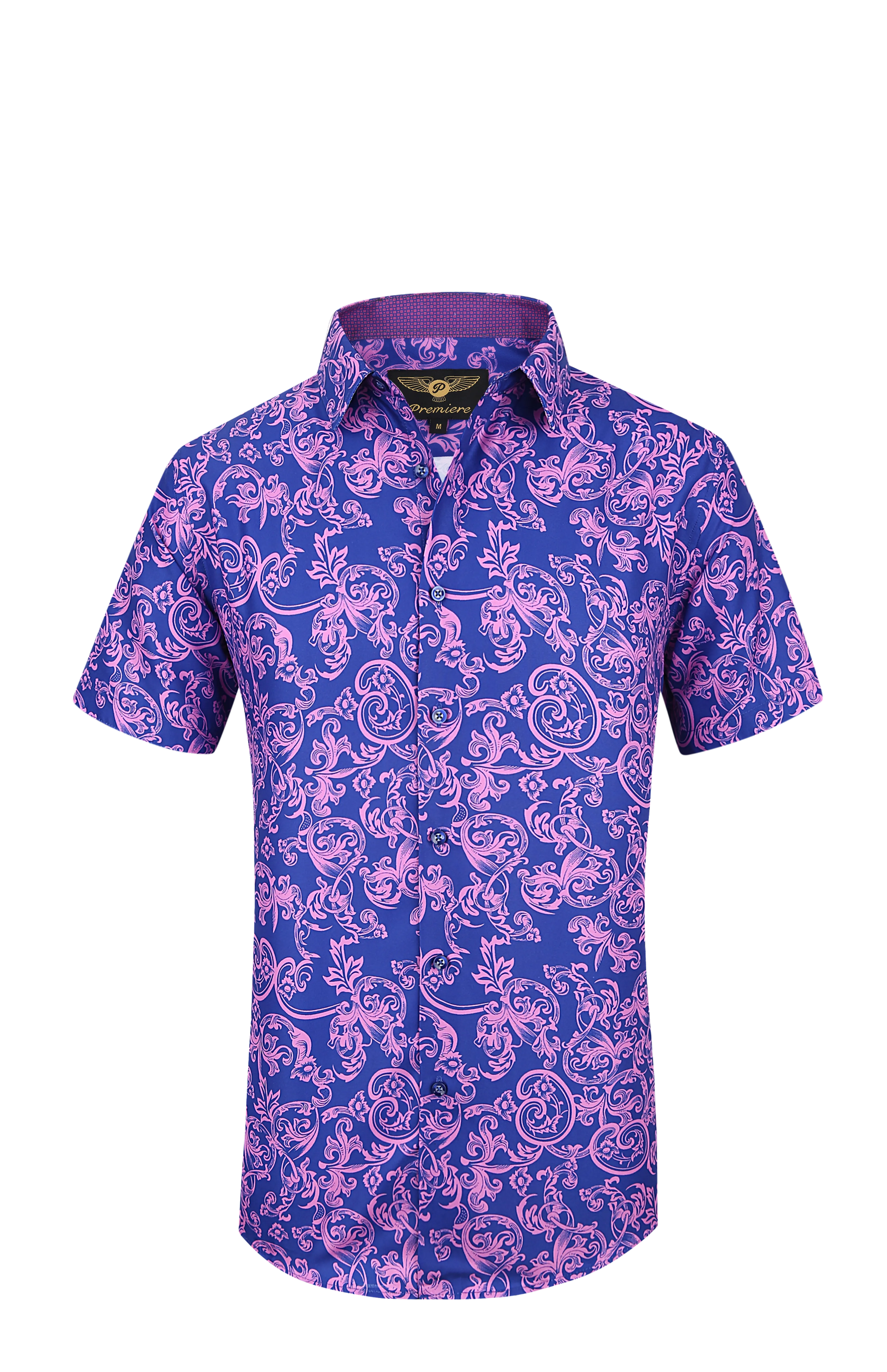 PREMIERE SHORT SLEEVE SHIRTS: PURPLE PAISLEY