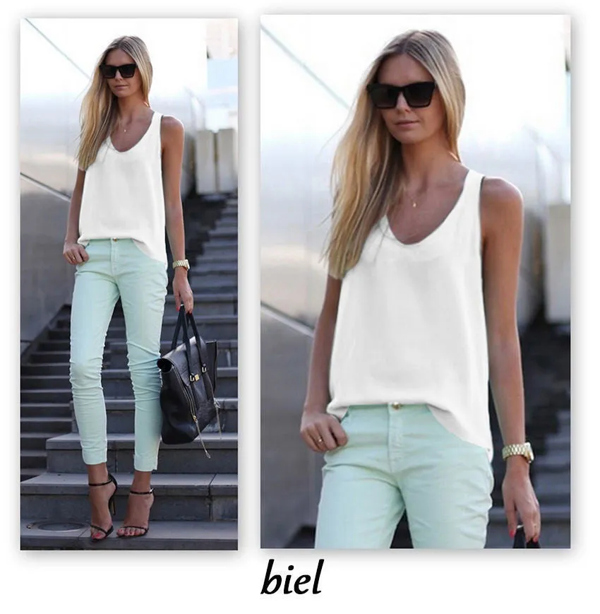 Pure Color Scoop Casual Sleeves Street Chic Vest