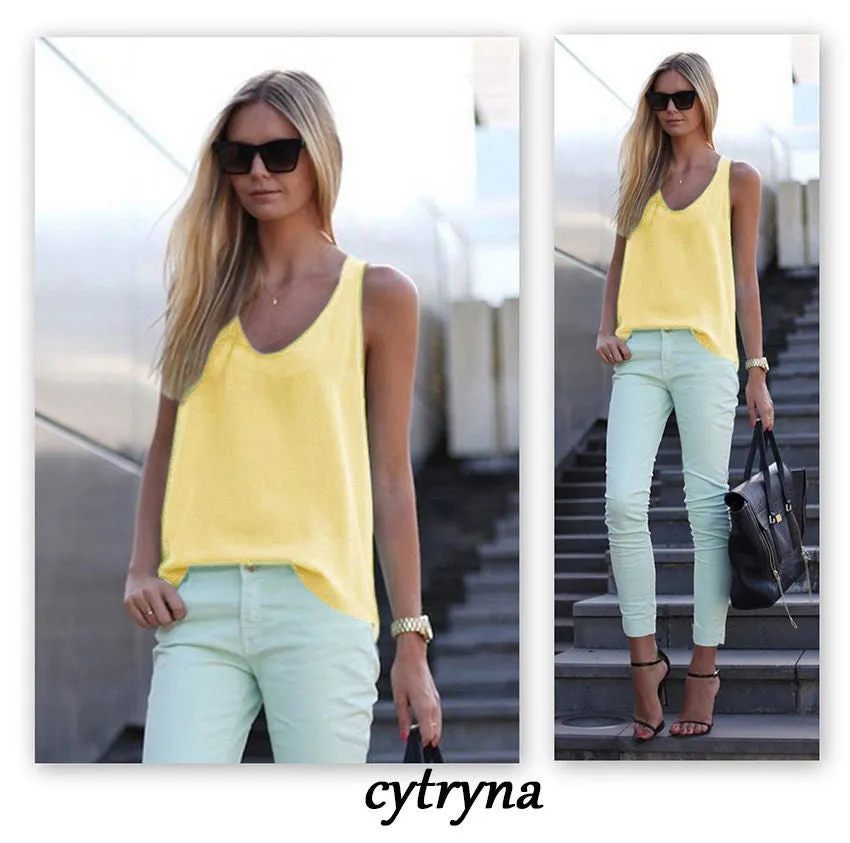 Pure Color Scoop Casual Sleeves Street Chic Vest