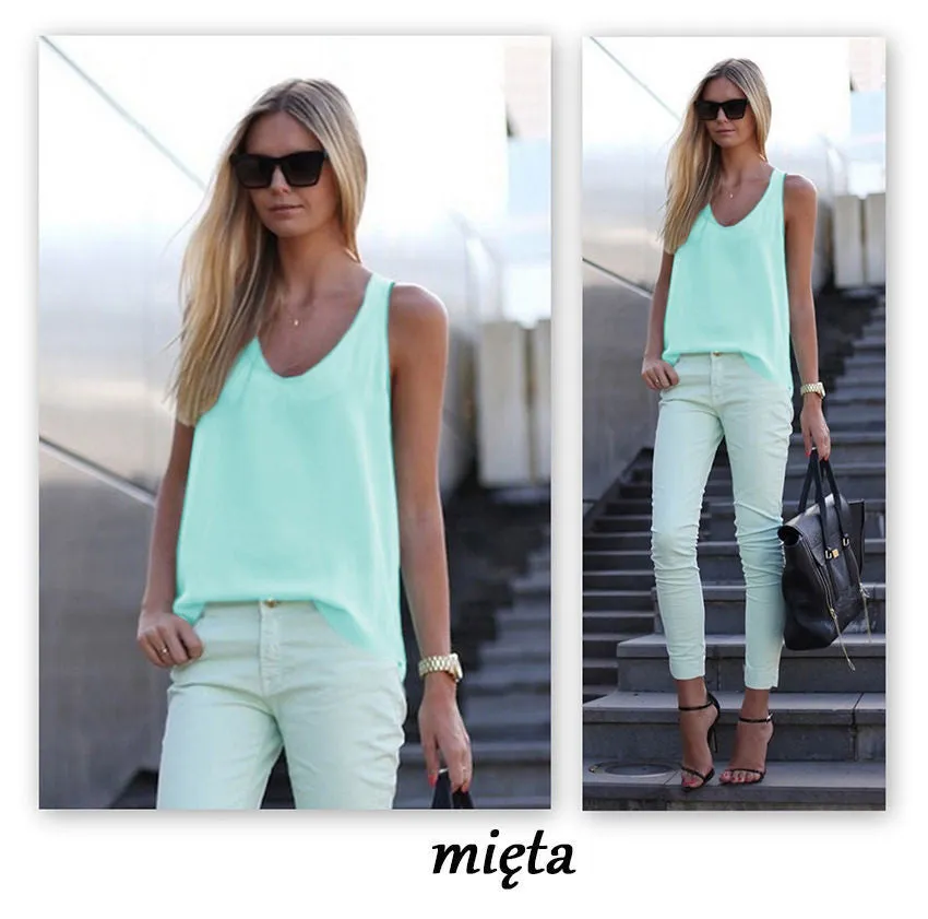 Pure Color Scoop Casual Sleeves Street Chic Vest