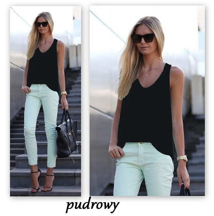Pure Color Scoop Casual Sleeves Street Chic Vest
