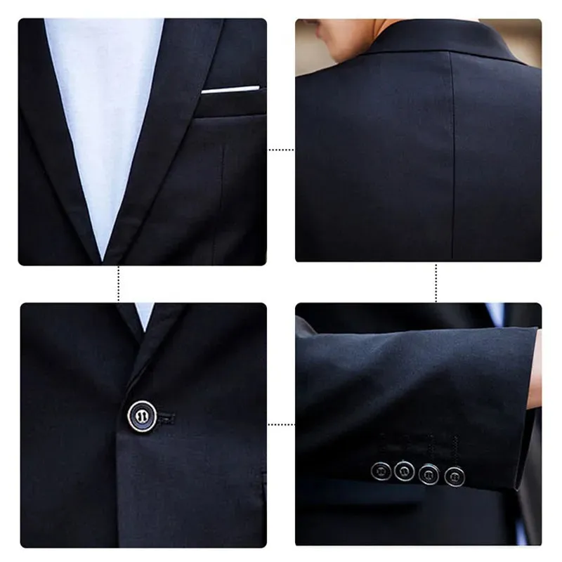Refined Blue Business Suit Ensemble