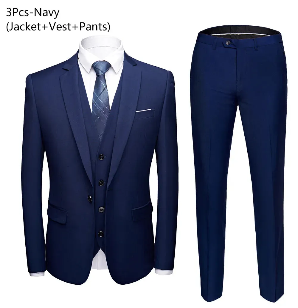 Refined Blue Business Suit Ensemble