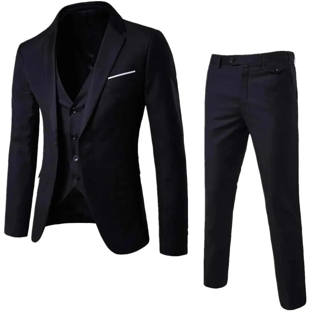 Refined Blue Business Suit Ensemble