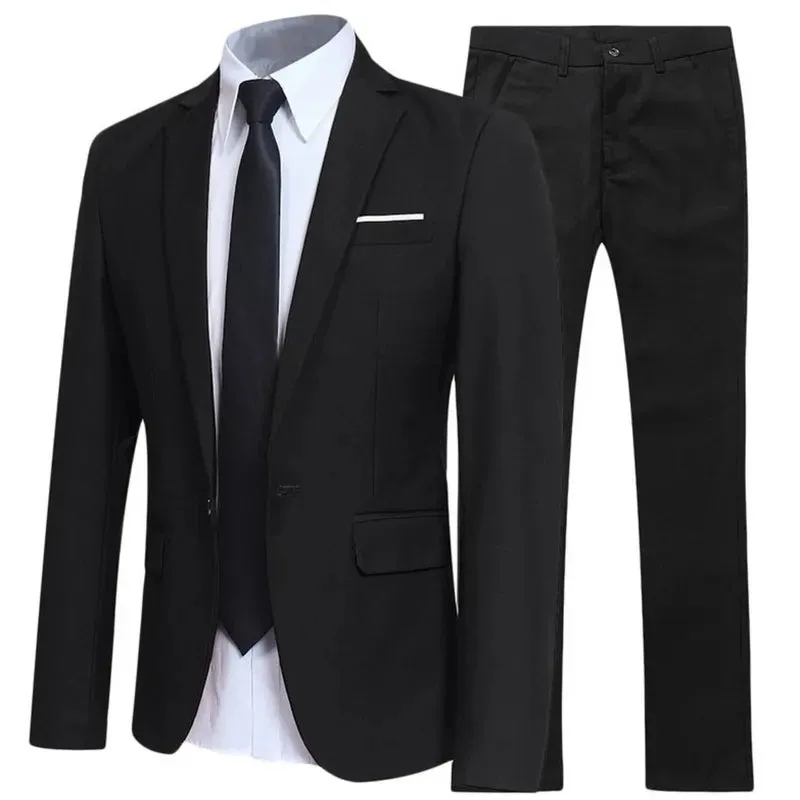 Refined Blue Business Suit Ensemble