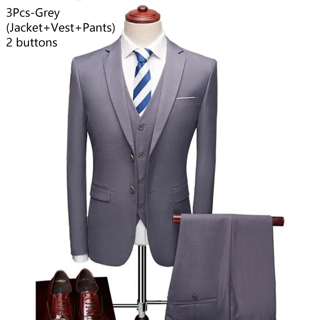 Refined Blue Business Suit Ensemble