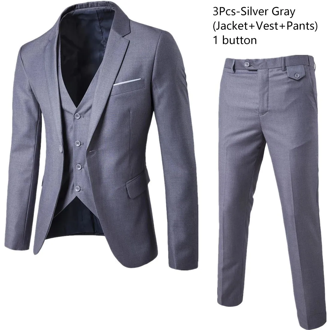 Refined Blue Business Suit Ensemble