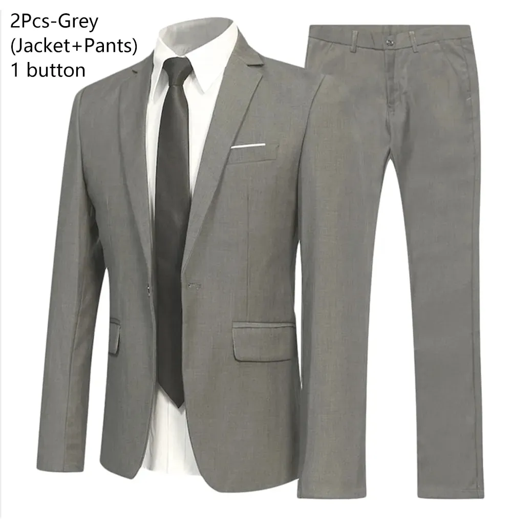 Refined Blue Business Suit Ensemble