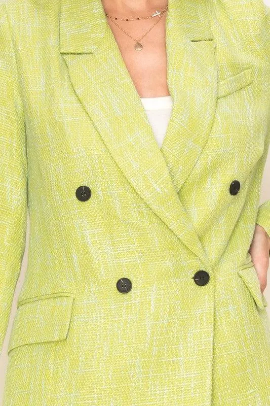 Refined Sophistication | Sugarplum Long-Sleeve Double-Breasted Blazer