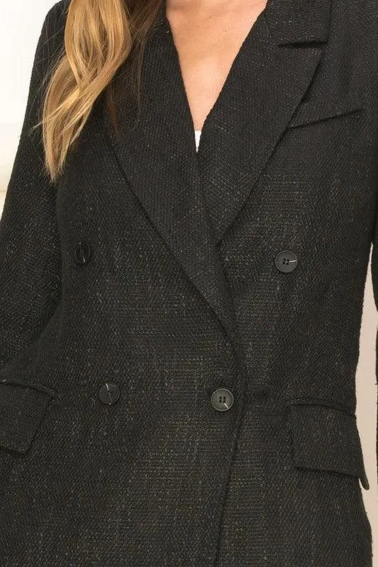 Refined Sophistication | Sugarplum Long-Sleeve Double-Breasted Blazer
