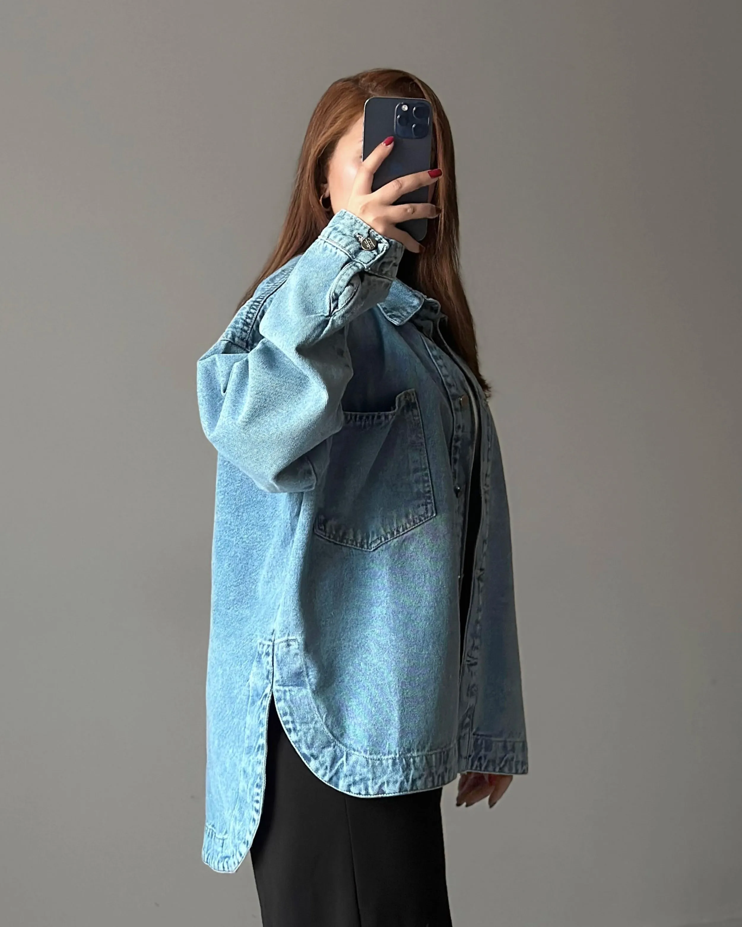 Relaxed Fit Denim Shirt Jacket