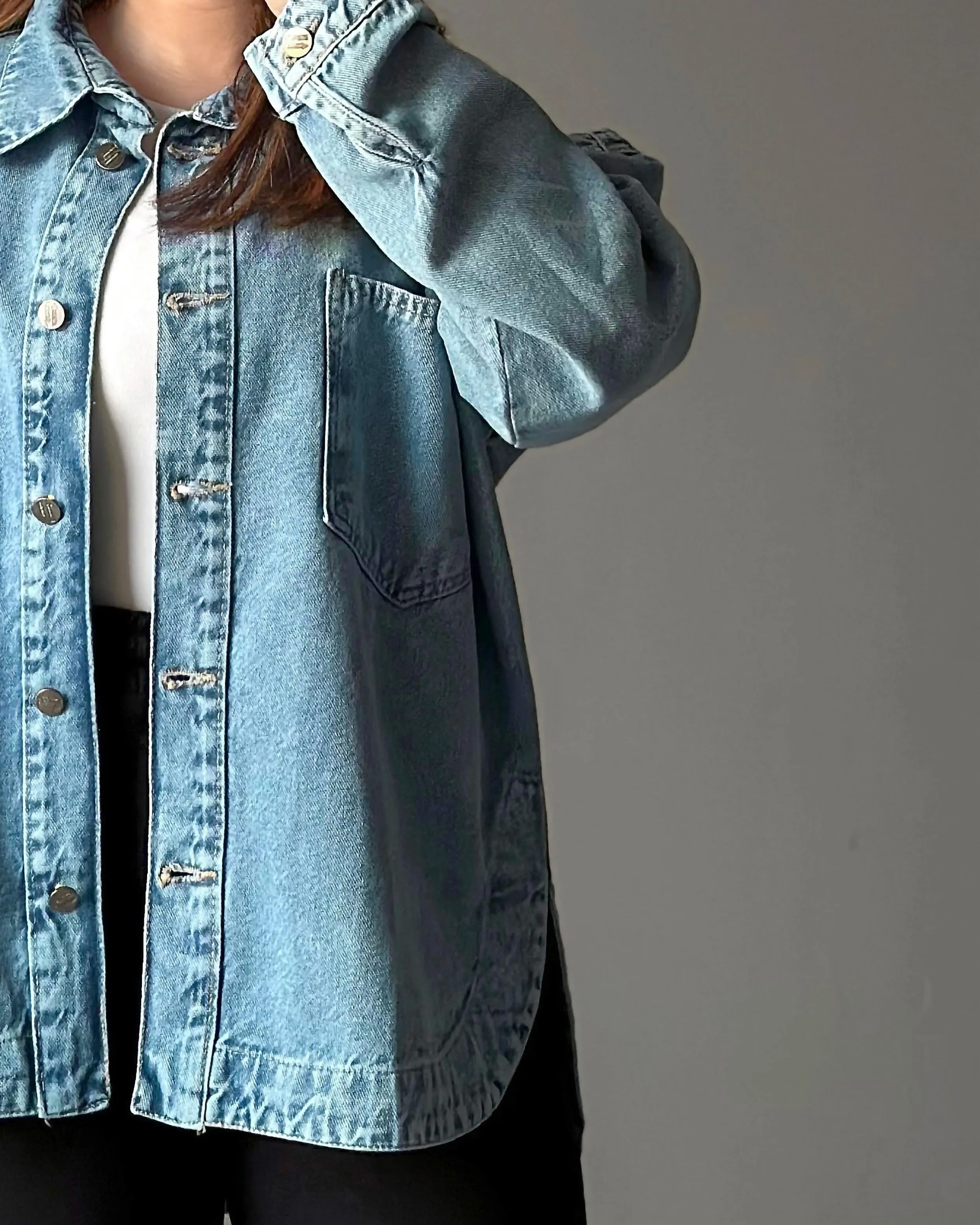 Relaxed Fit Denim Shirt Jacket