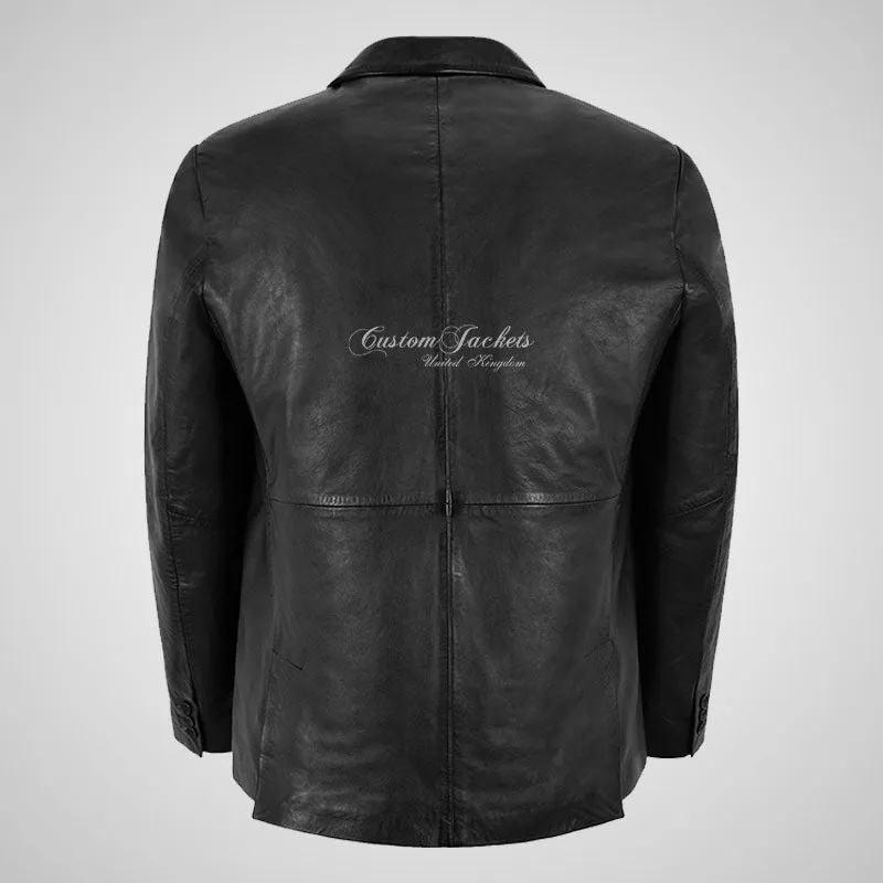 ROMA Men's 2 button Leather Blazer Leather Sports Jacket