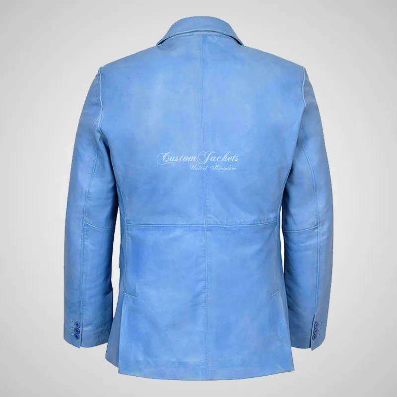 ROMA Men's 2 button Leather Blazer Leather Sports Jacket