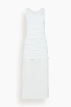 Romana Layered Tank Dress in White