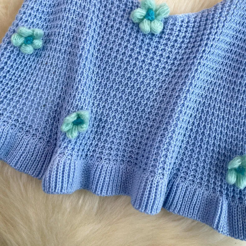 Ruffled Floral Knitted Top