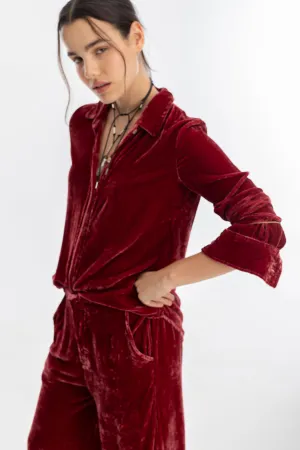 San Marino Velvet Shirt - Rose