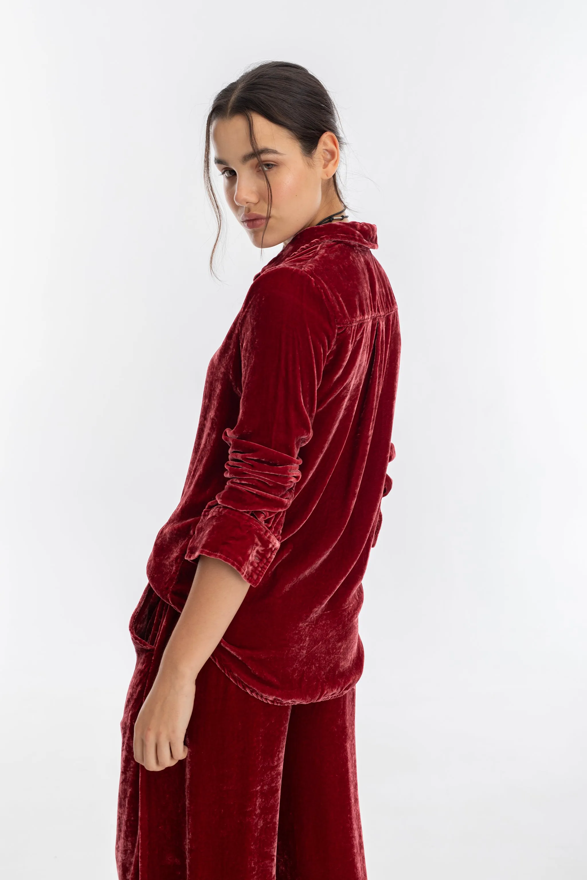 San Marino Velvet Shirt - Rose