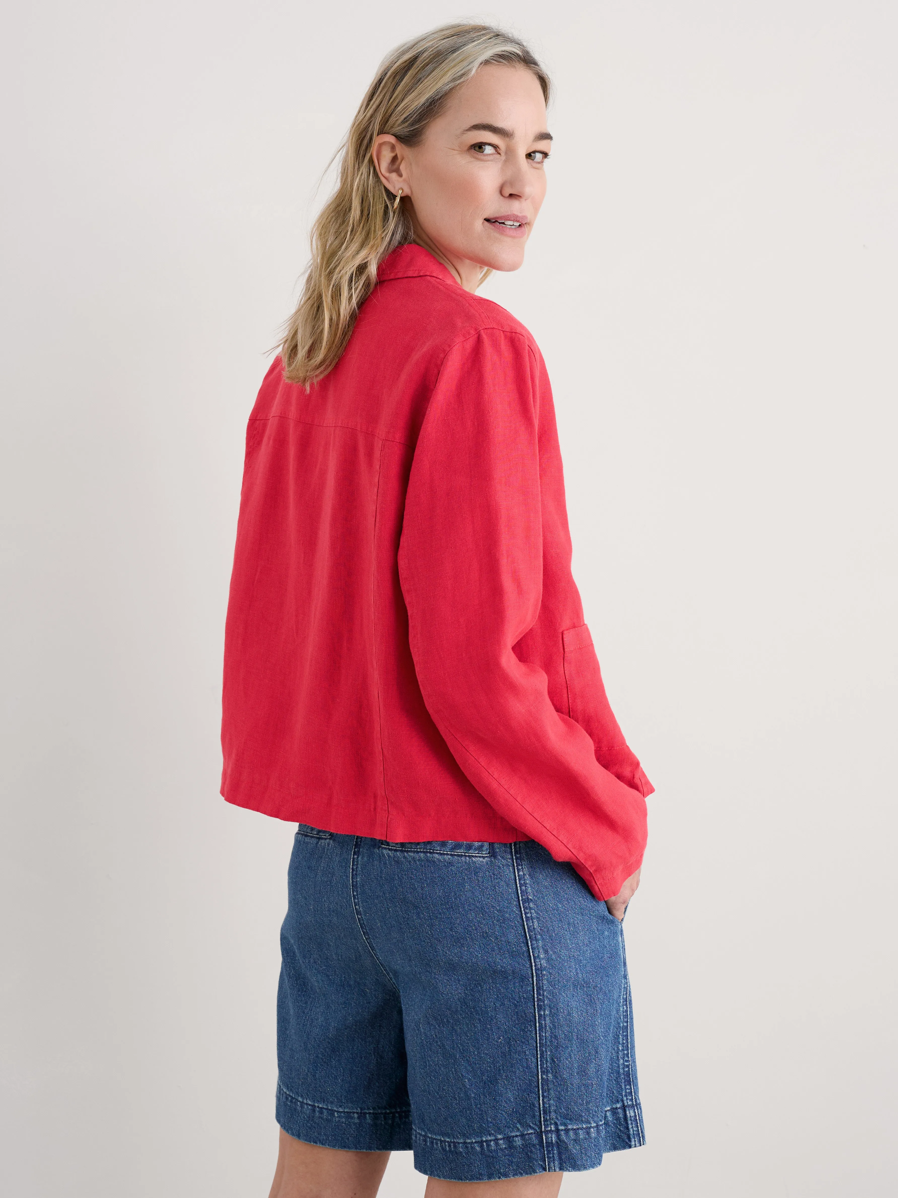 Seasalt Arame linen jacket Raspberry